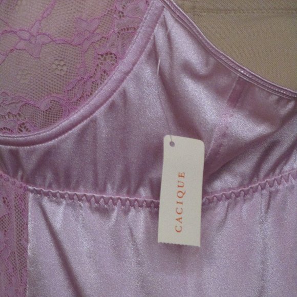 Cacique Chemise Top Light Pink Lilac 18/20 2X NWT Summer Sexy Lingerie Honeymoon - Picture 4 of 10